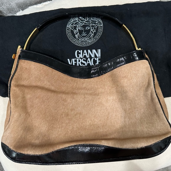 Gianni Versace leather black, tan and gold purse - Picture 9 of 17